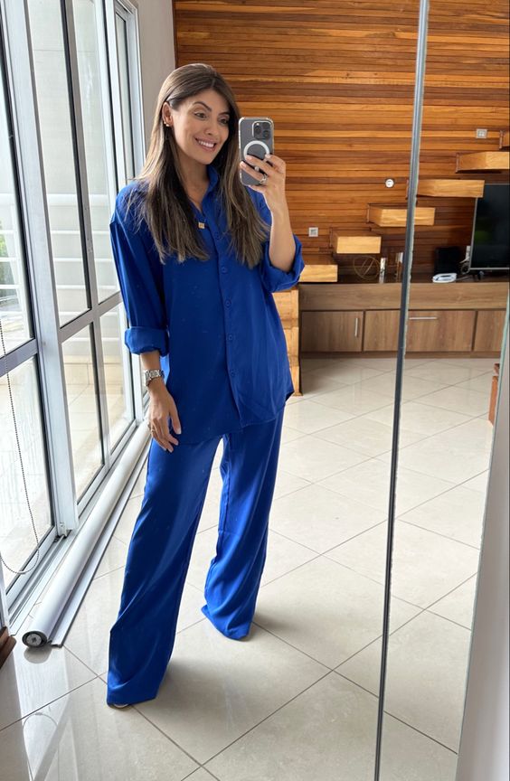 Blue Shirt & Pant Co-ord Set | Premium Cotton Co-ords for Women