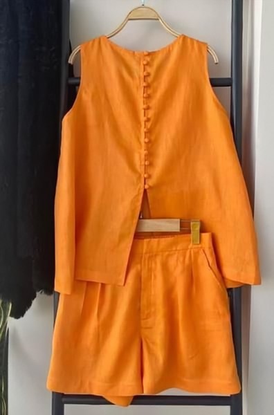Sunset Orange Linen Co-ord Set
