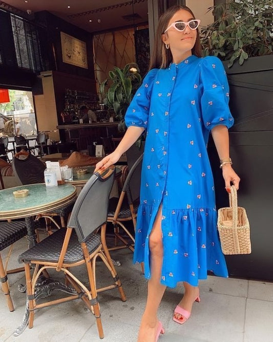 Floral Embroidered Midi Dress