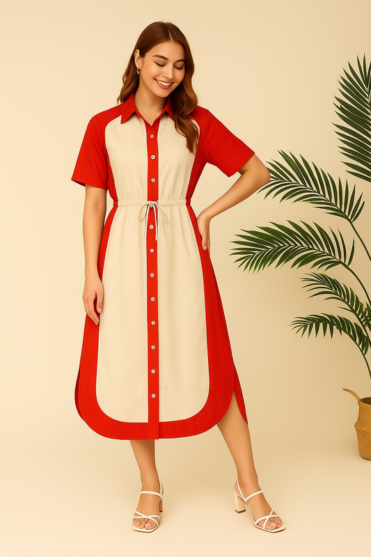 Scarlet Edge Colorblock  Dress