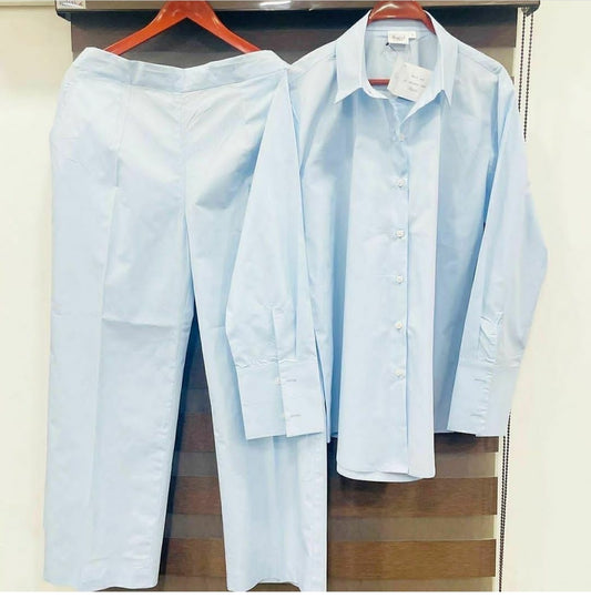 Light Blue Shirt & Pant Co-ord Set