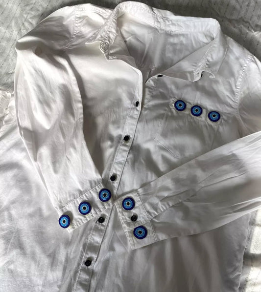 Evil eye embroidery pure cotton