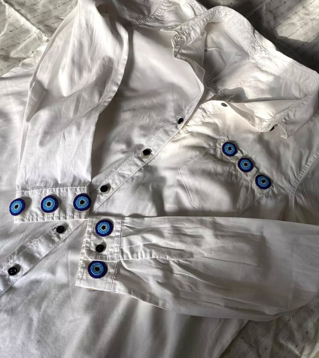 Evil eye embroidery pure cotton