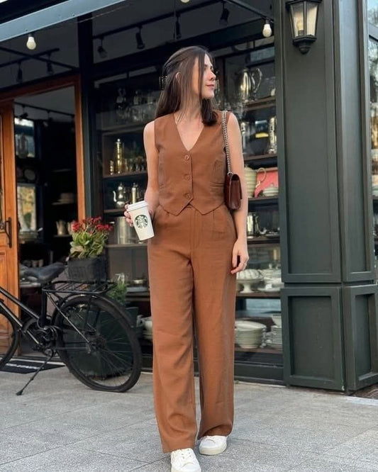 Terracotta Muse Vest & Pant Co-ord Set